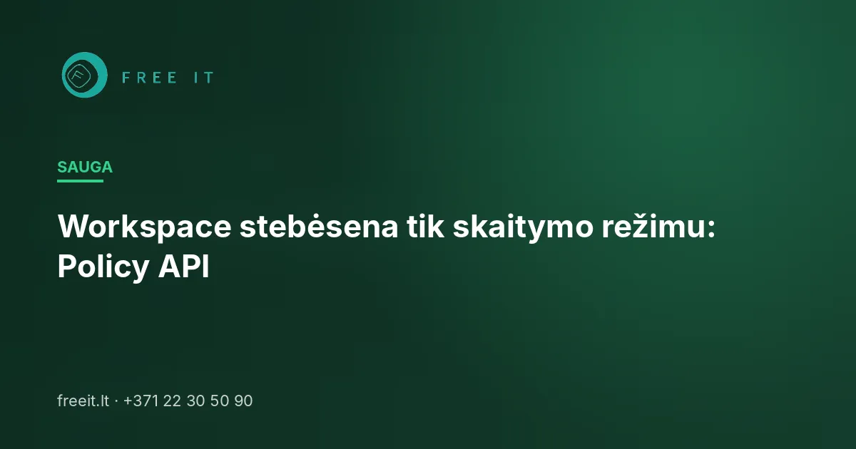 Workspace stebėsena tik skaitymo režimu: Policy API
